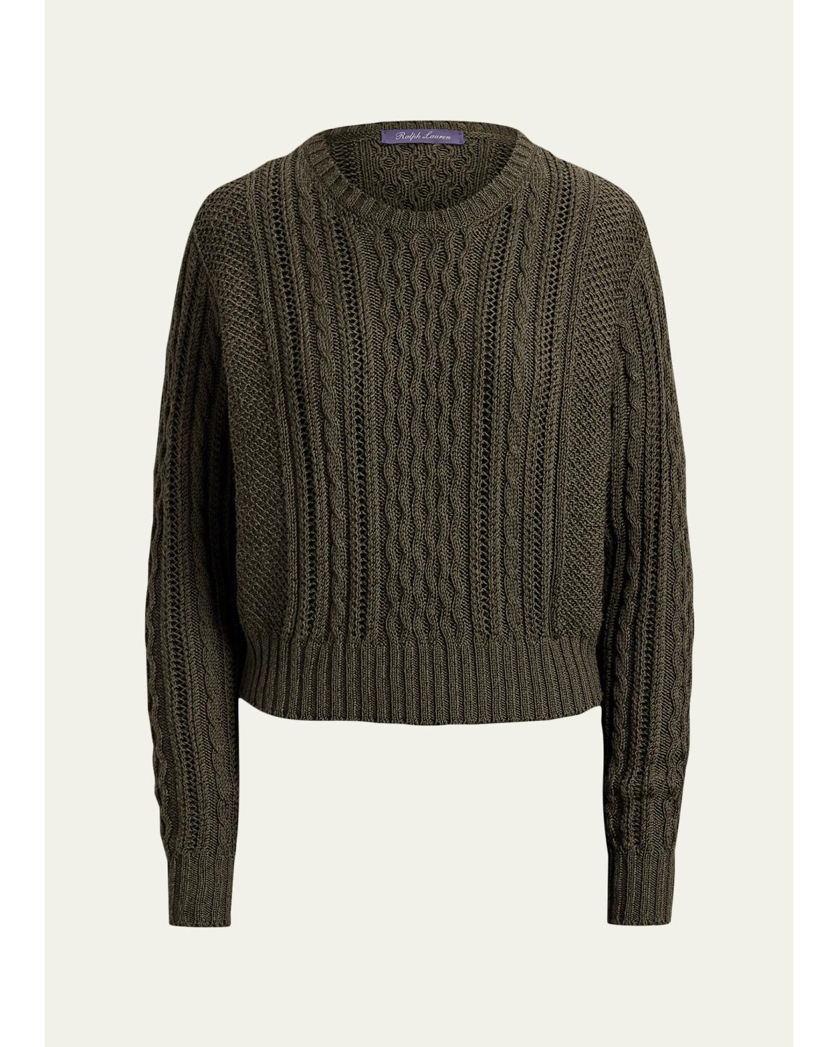 Cable-Knit Silk-Cashmere Sweater