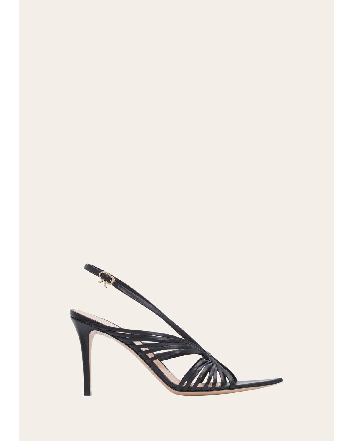 85Mm Strappy Leather Pointed-Toe Sandals