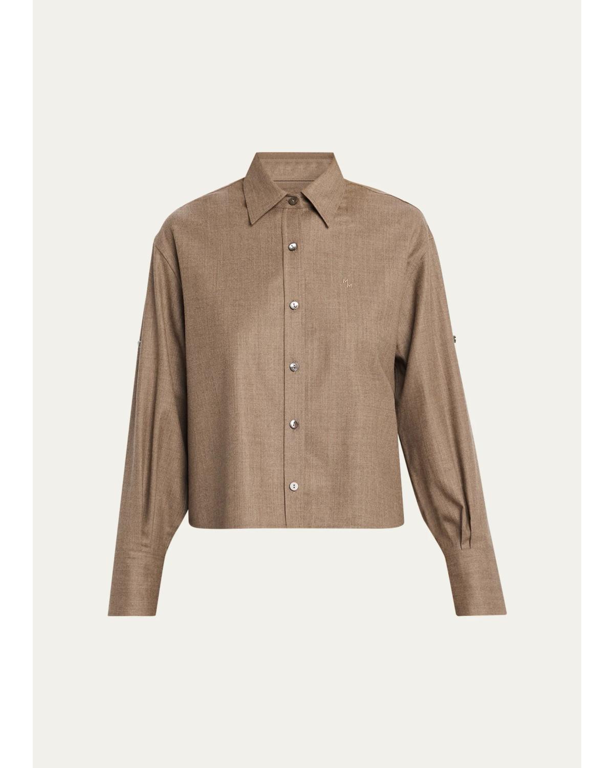 Maria Mcmanus Stretch-wool Shirt In Stone