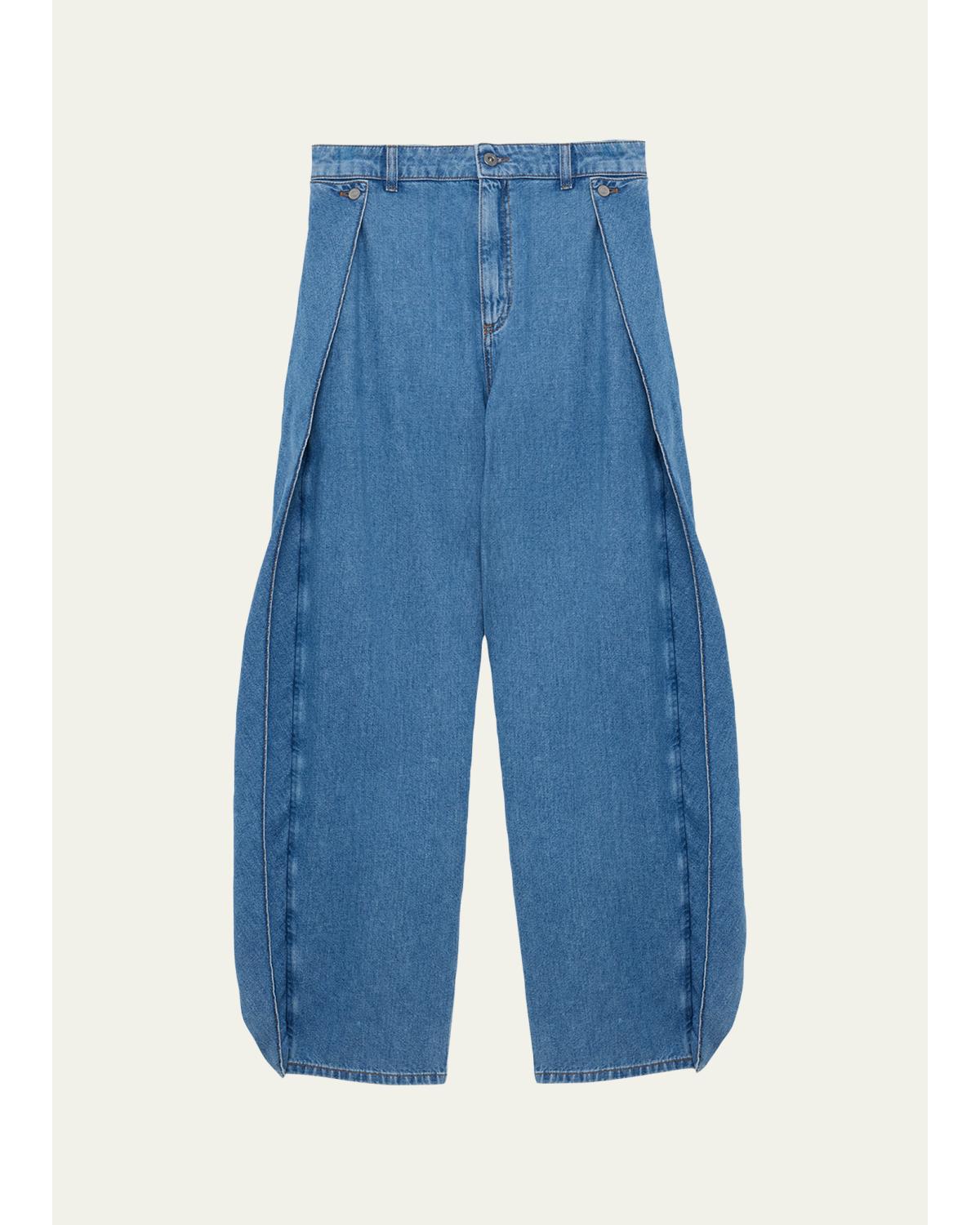 Flared Side And Back Relaxed Jeans