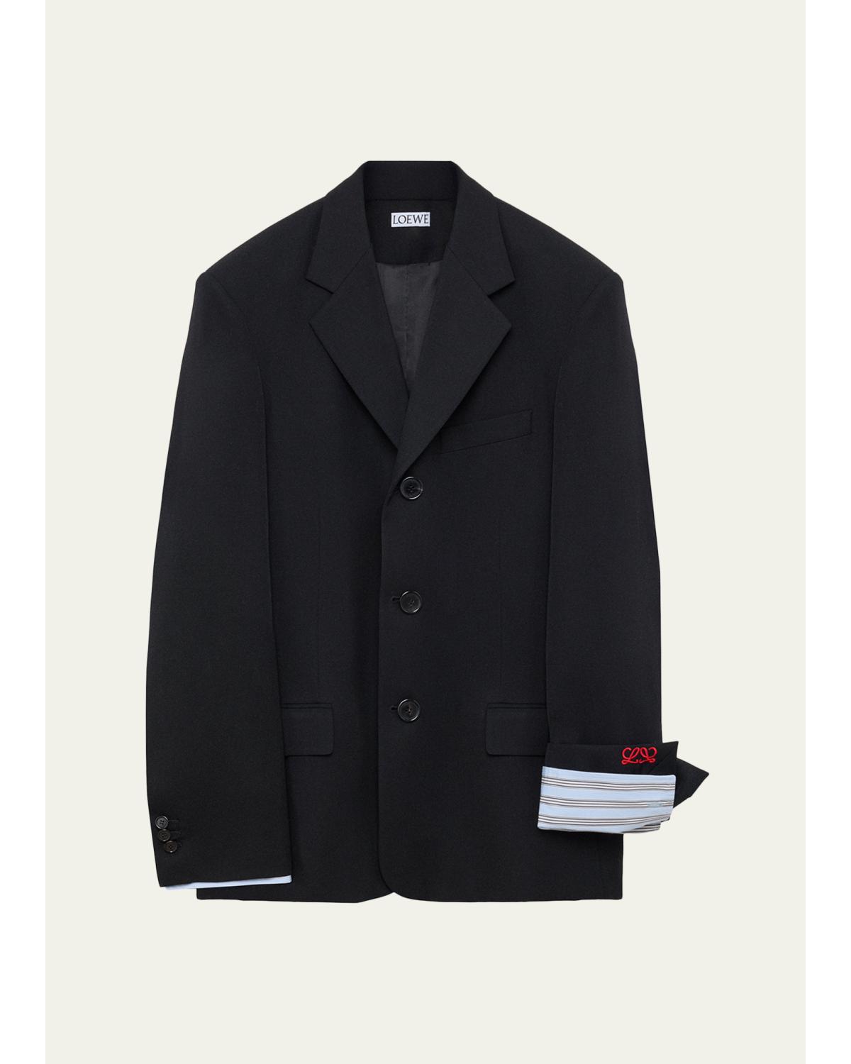 Double-Breasted Wool-Blend Blazer
