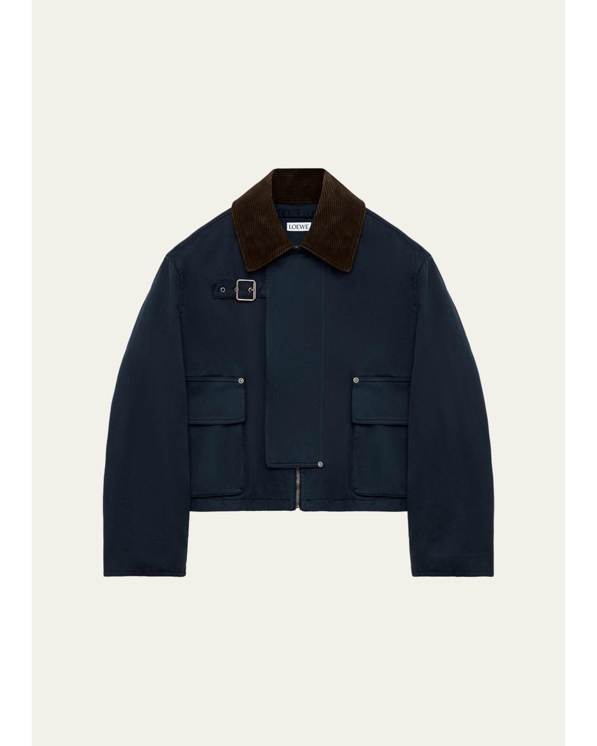 Corduroy-Collar Utility Jacket