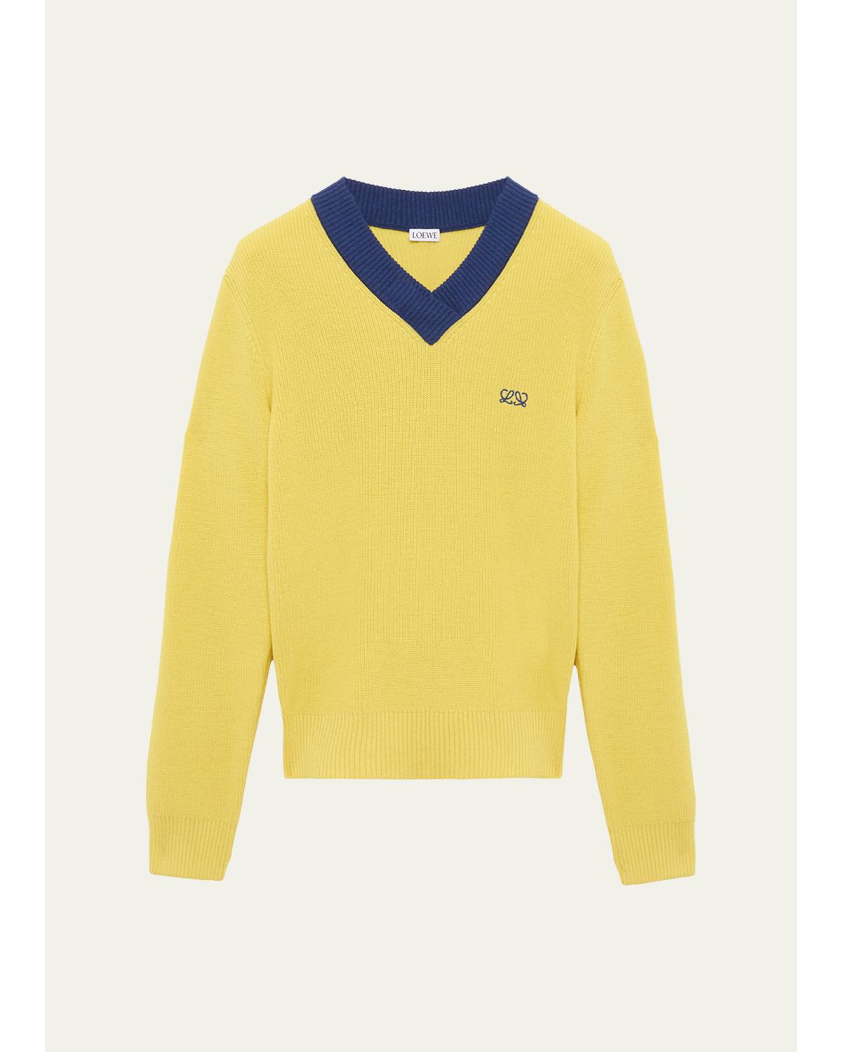 Bicolor V-Neck Sweater