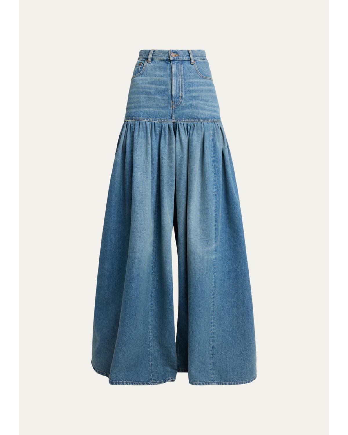 Fit-And-Flare Denim Jeans