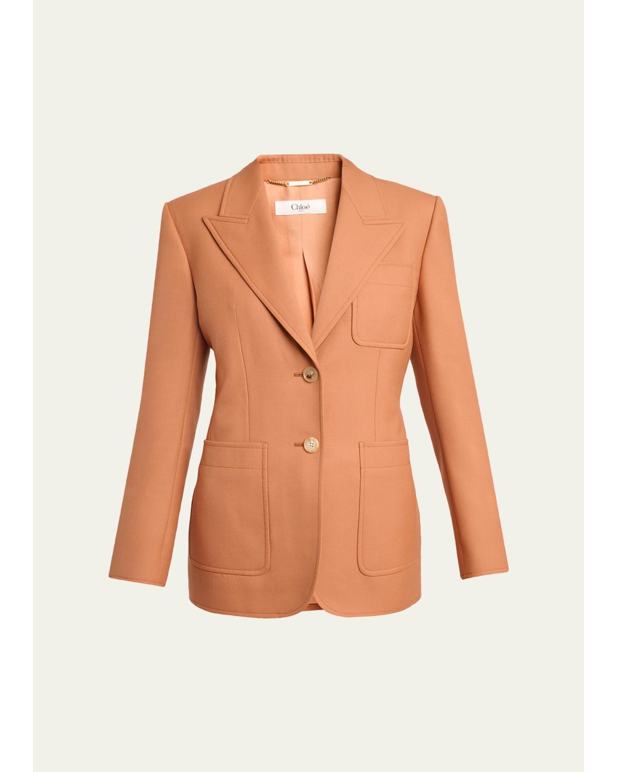 Single-Breasted Patch Pocket Jacket