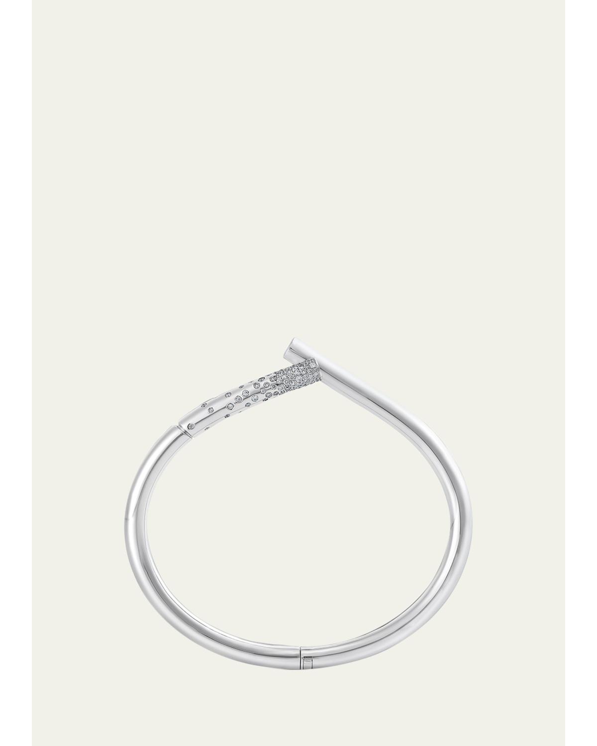 18K White Gold Diamond Pave Loop Bracelet