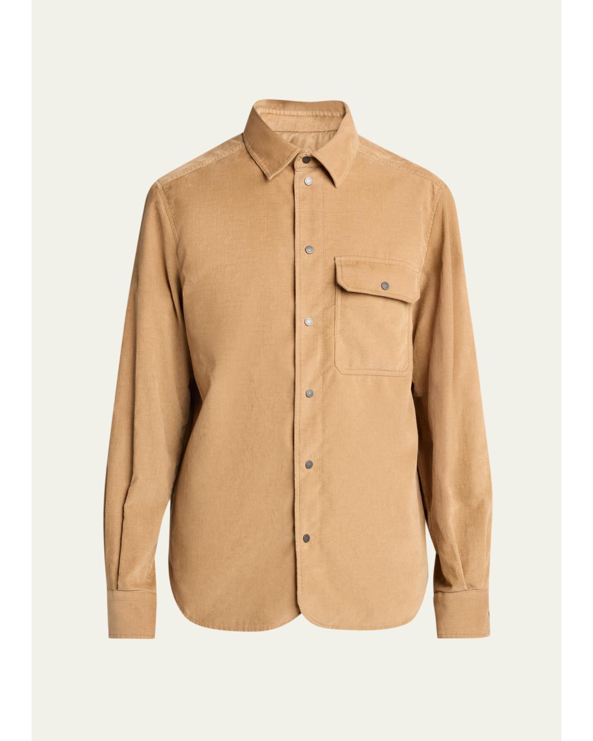 Men'S Cotton-Leather Shirt Jacket