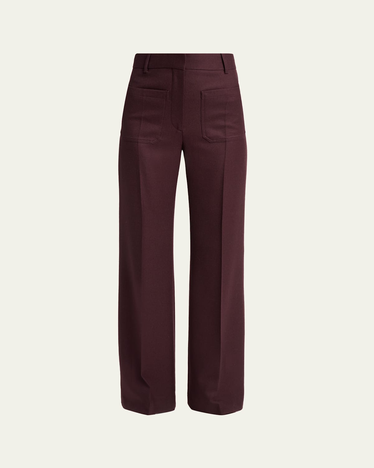 Victoria Beckham Alina Front-pocket Straight-leg Trousers In Purple