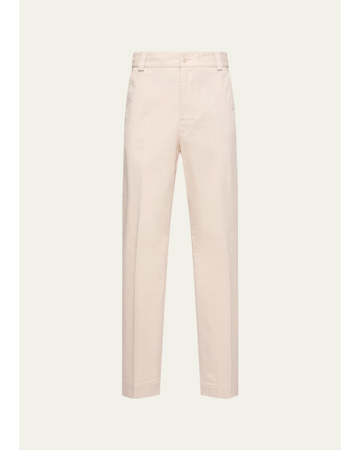 Men'S Tailored Stretch Cotton Straight-Leg Pants