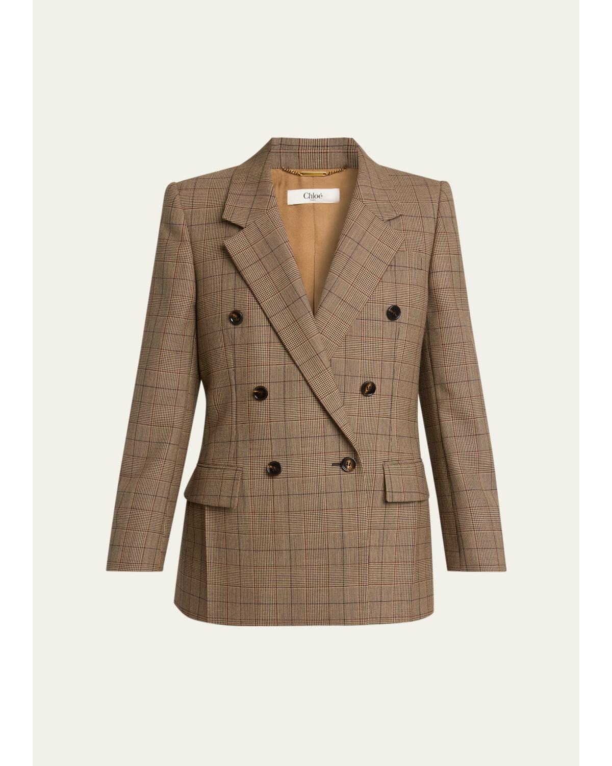 Double-Breasted Check Tailoring Jacket
