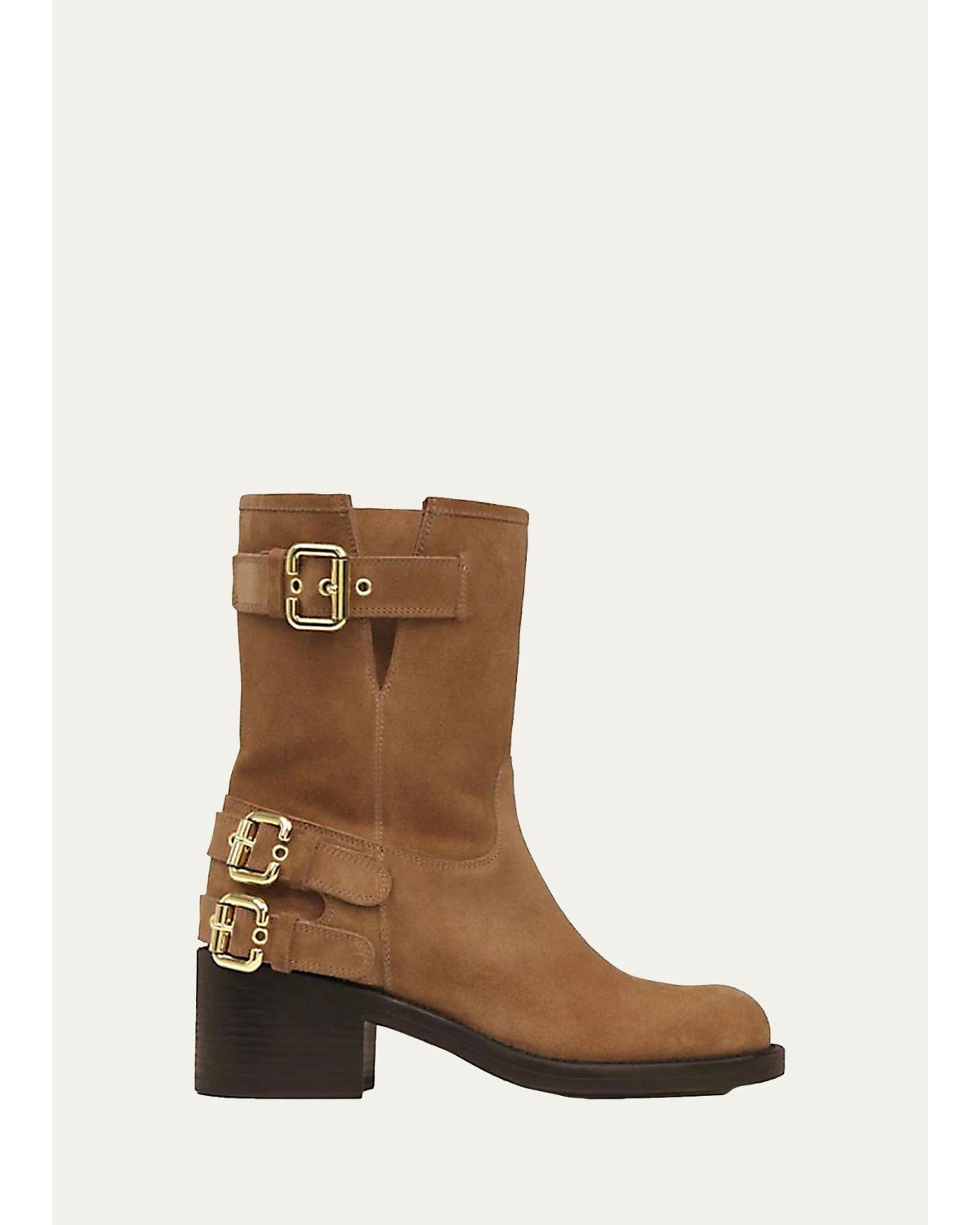 Dakota Suede Moto Ankle Boots