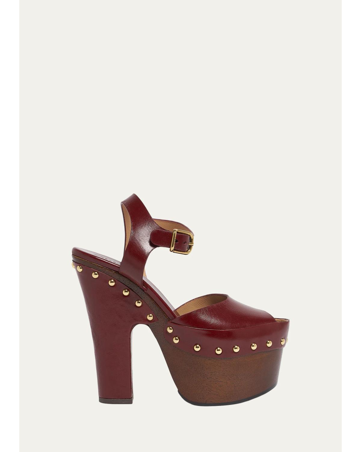90Mm Meret Leather Clogs