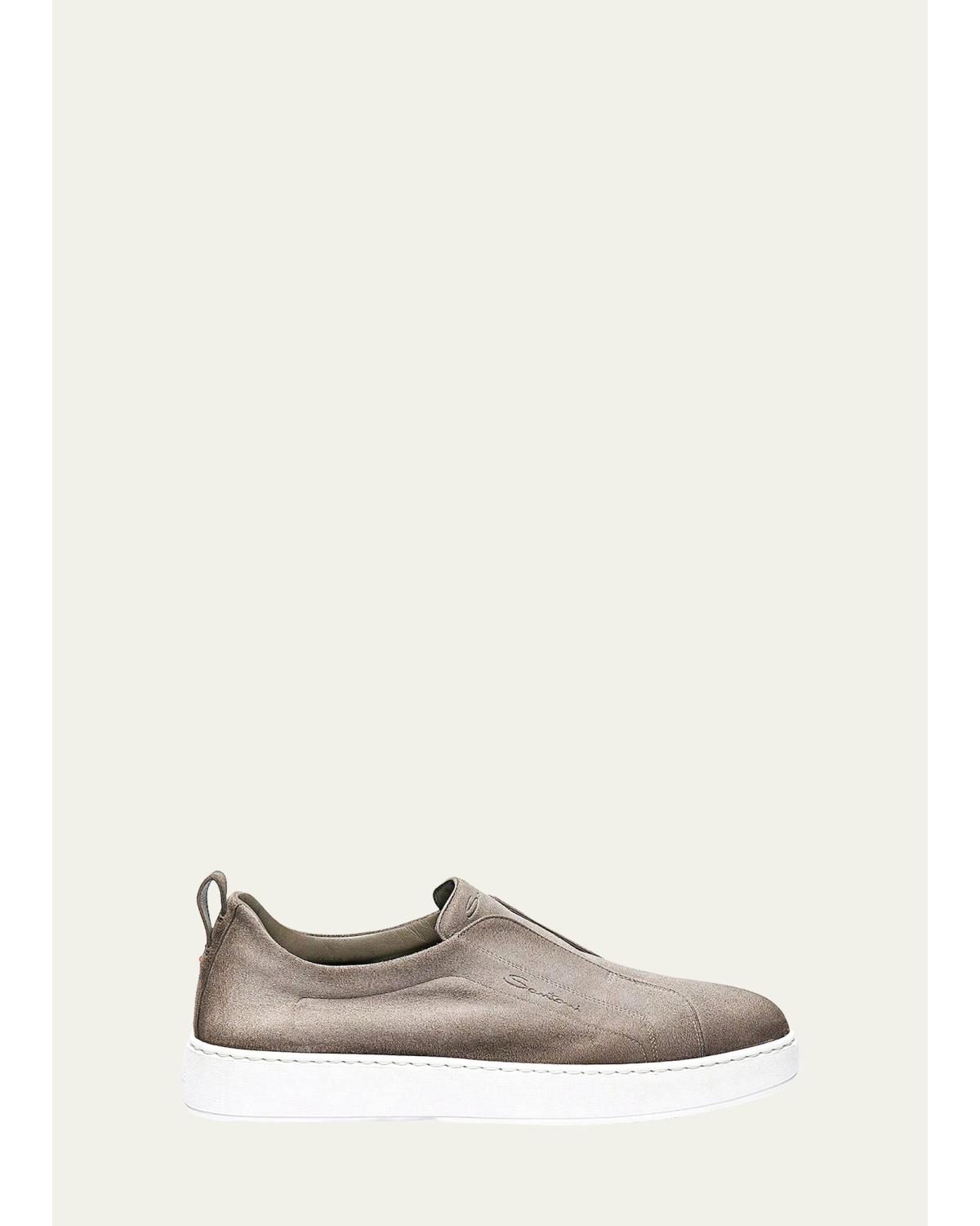 Men's Victory Logo Suede Slip-On Sneakers