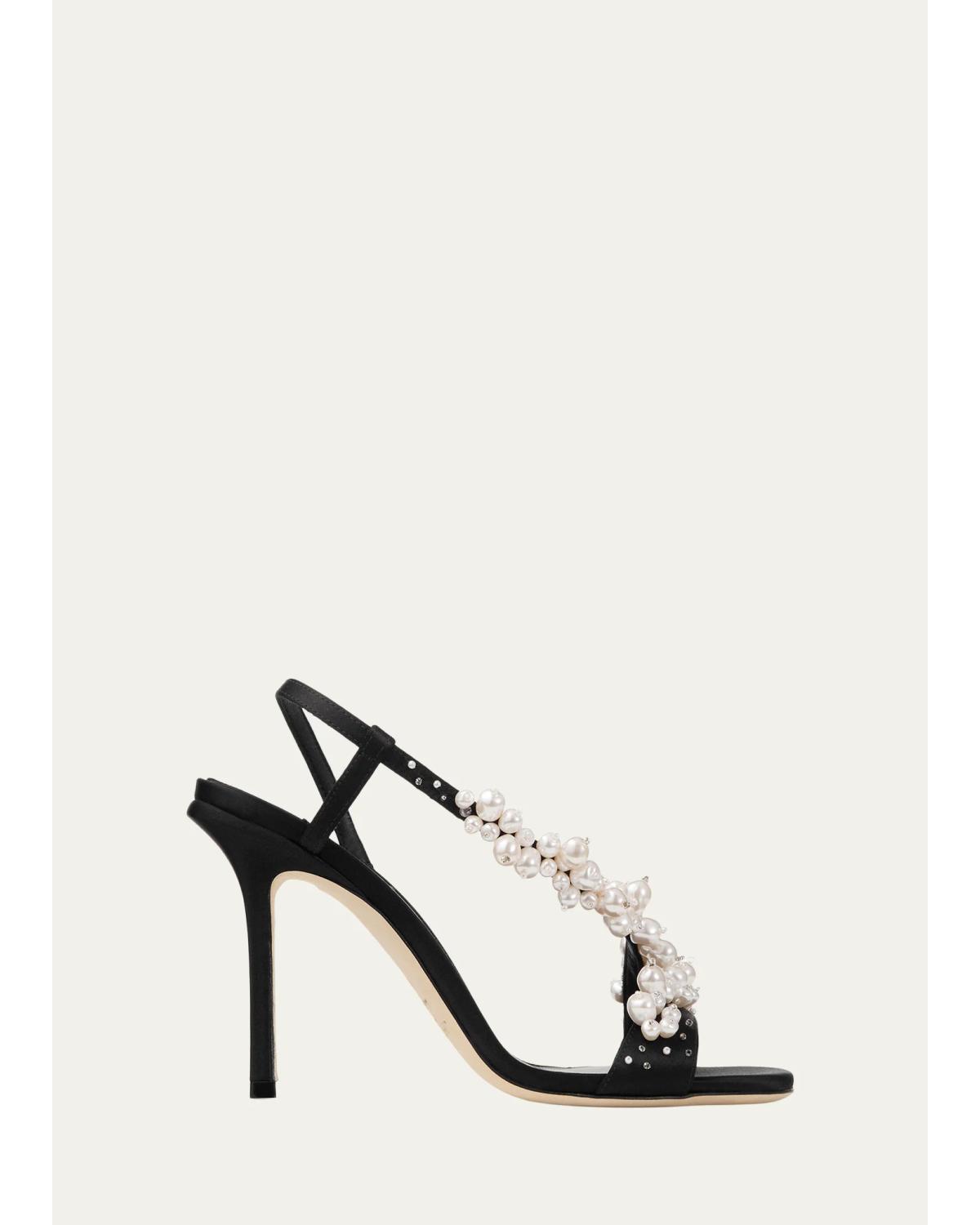 100Mm Irina Pearly Asymmetric Sandals