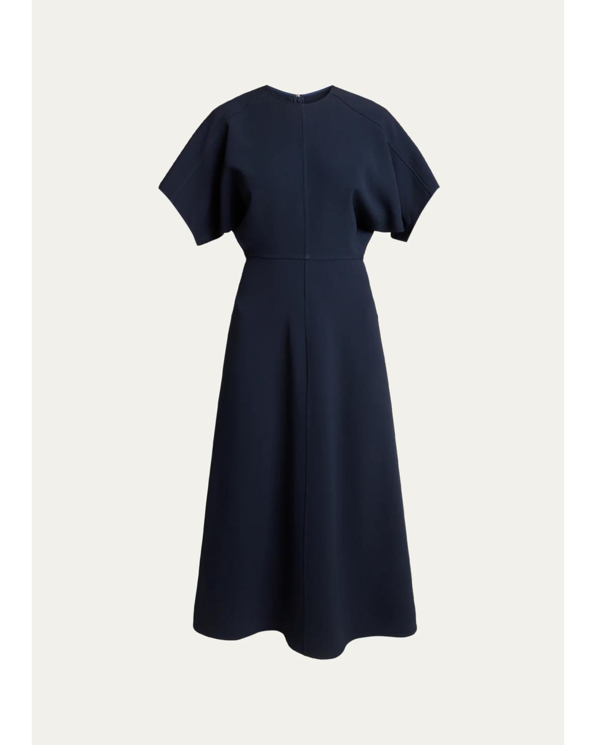 Victoria Beckham Eleanor A-line Midi Dress In Ink