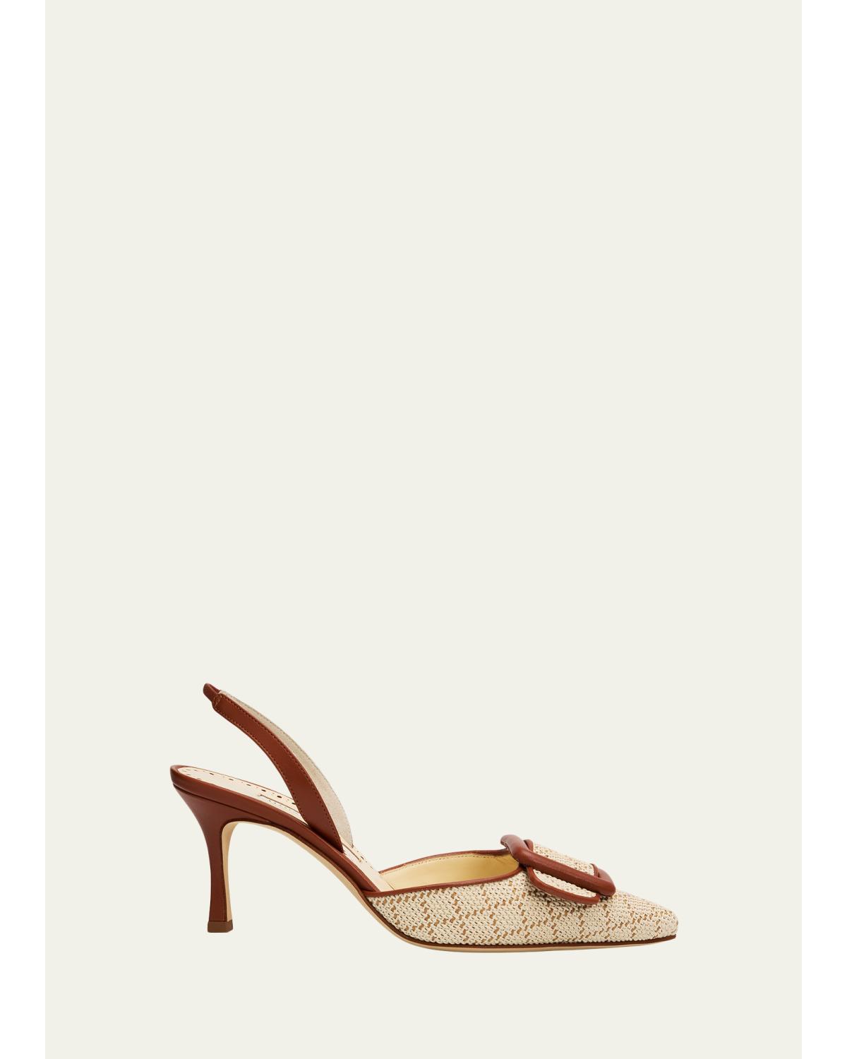 70Mm Mayslibi Raffia Slingback