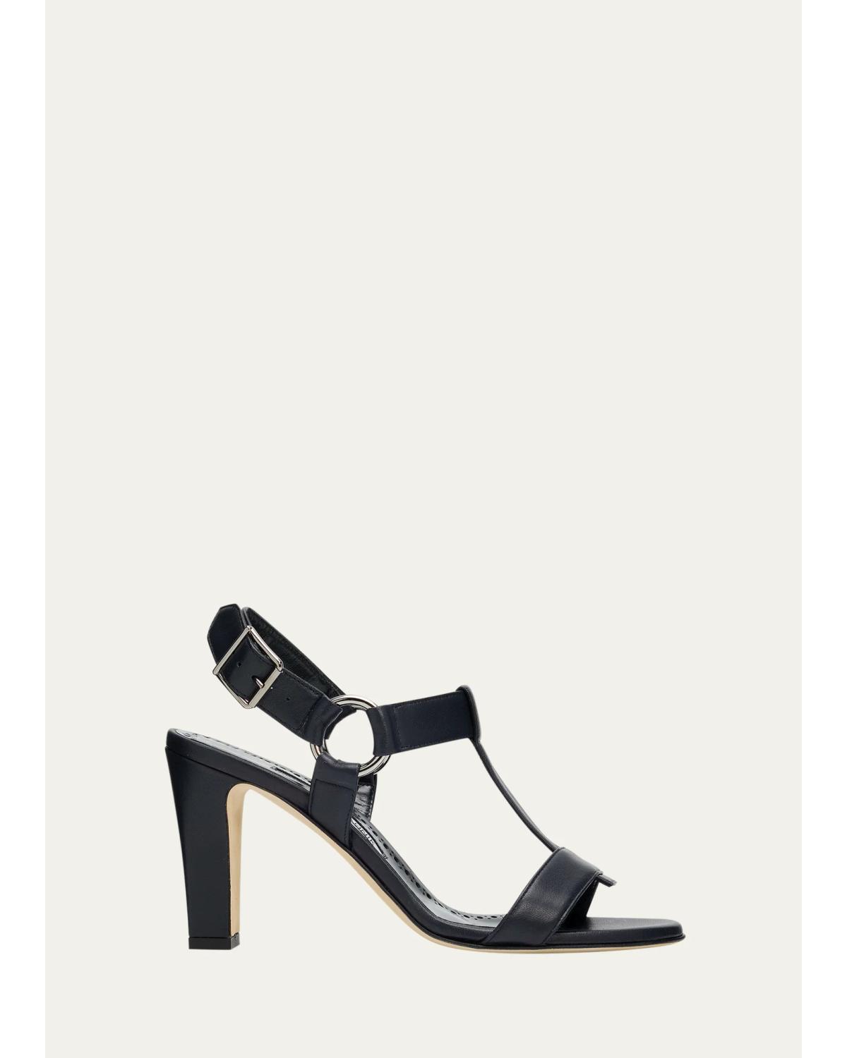 90Mm Miona Leather T-Bar Sandals