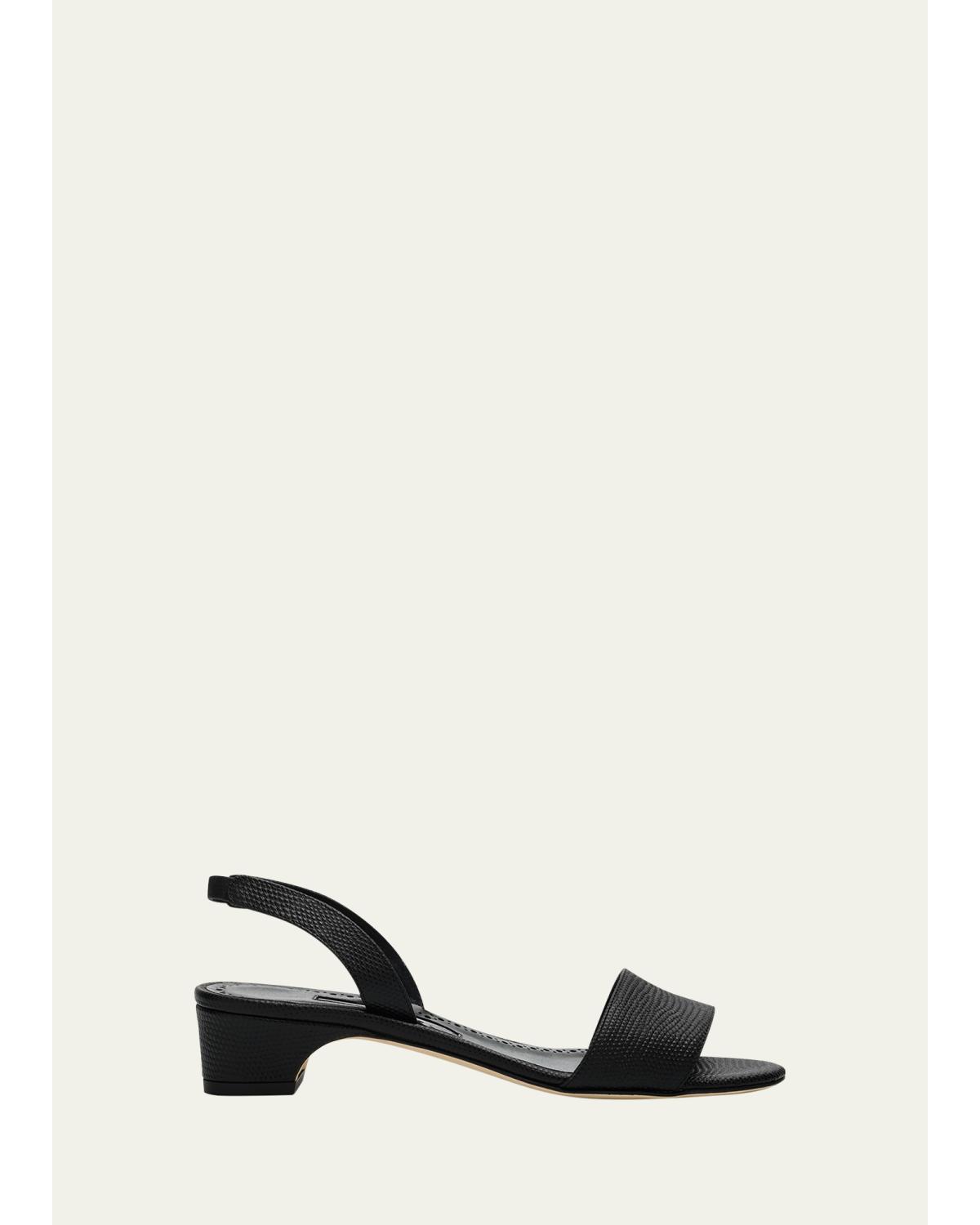 30mm Patobarnu Embossed Leather Sandals