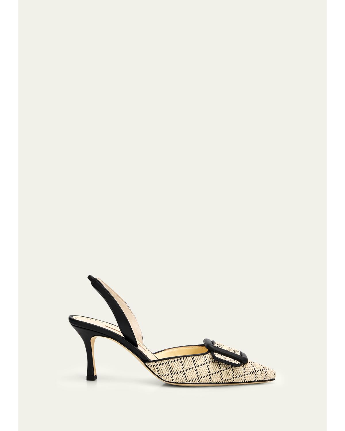 70Mm Mayslibi Raffia Slingback