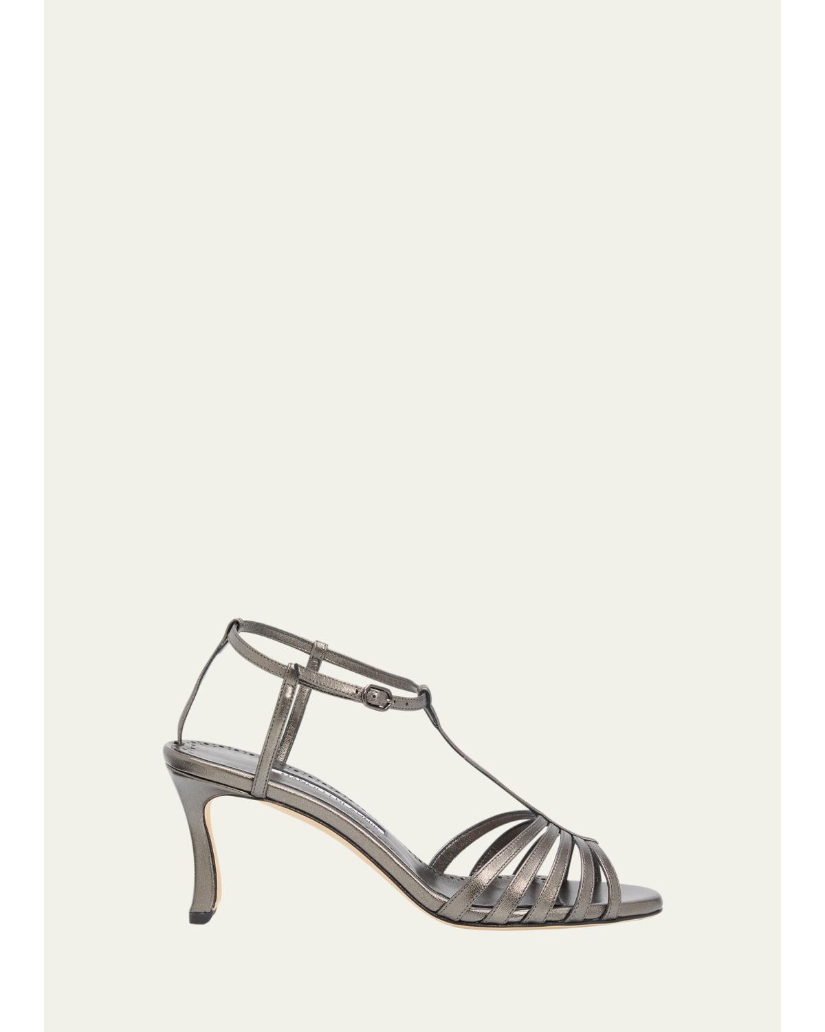 90Mm Fulconpla Metallic Leather Caged Sandals