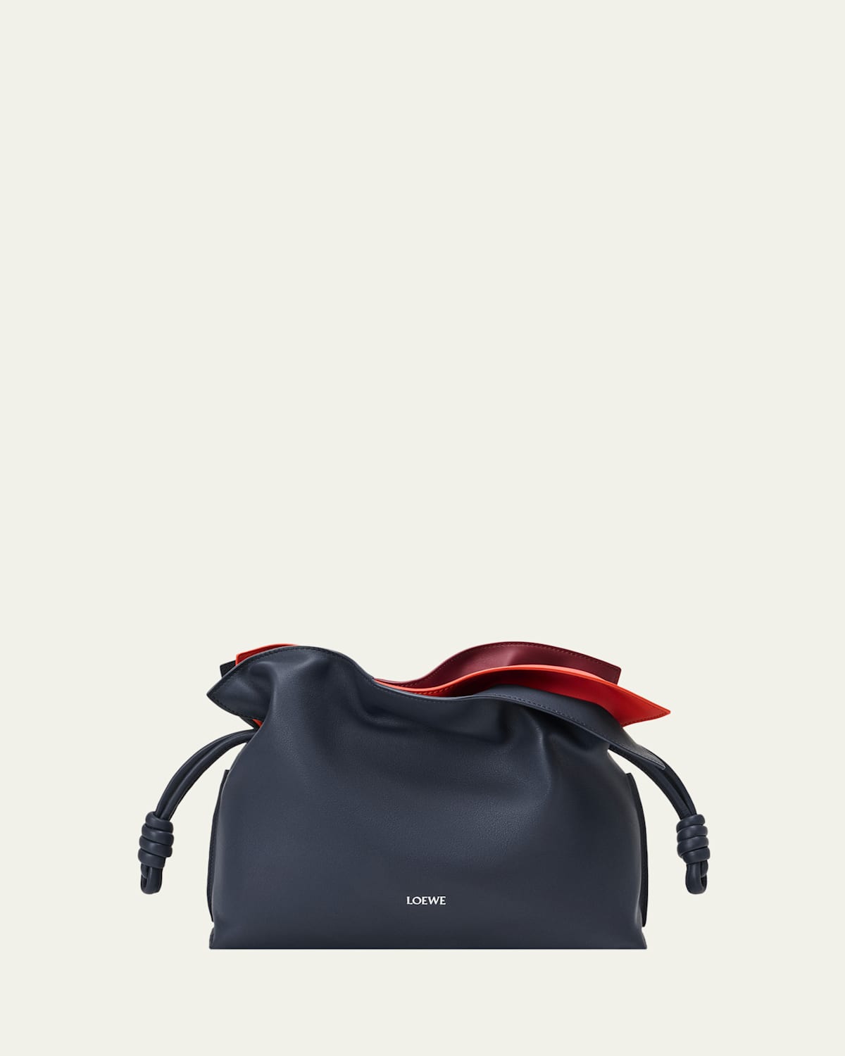 Loewe Flamenco Layered Leather Clutch Bag In Deep Navy