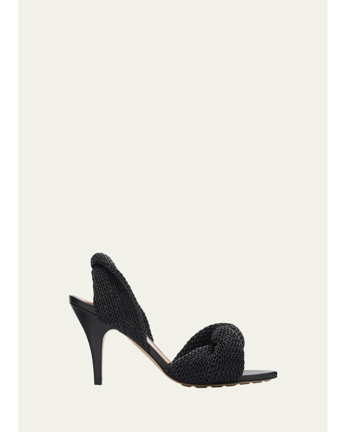 90mm Grace Crochet Leather Sandals