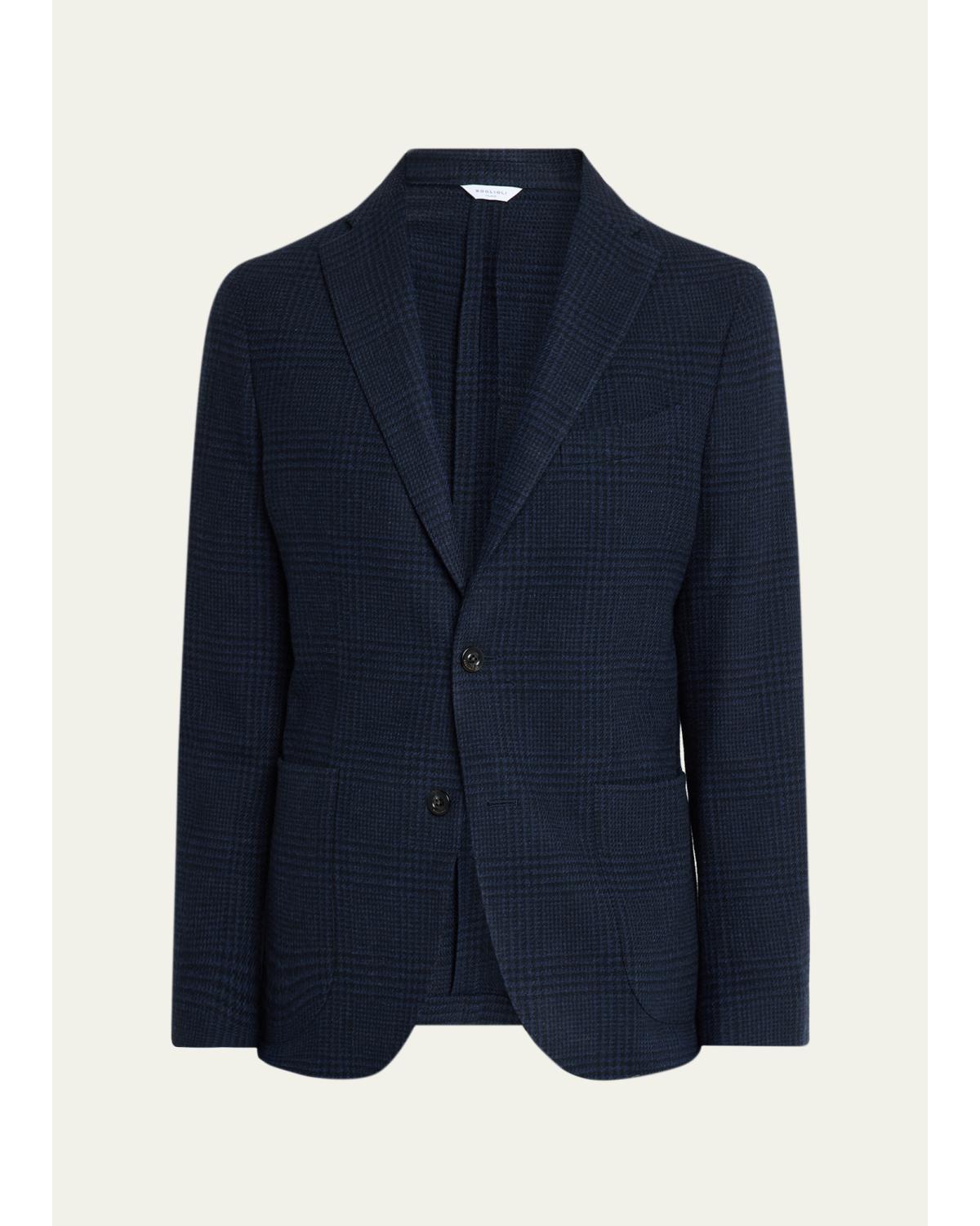 Men'S Wool And Cashmere Plaid Sport Coat