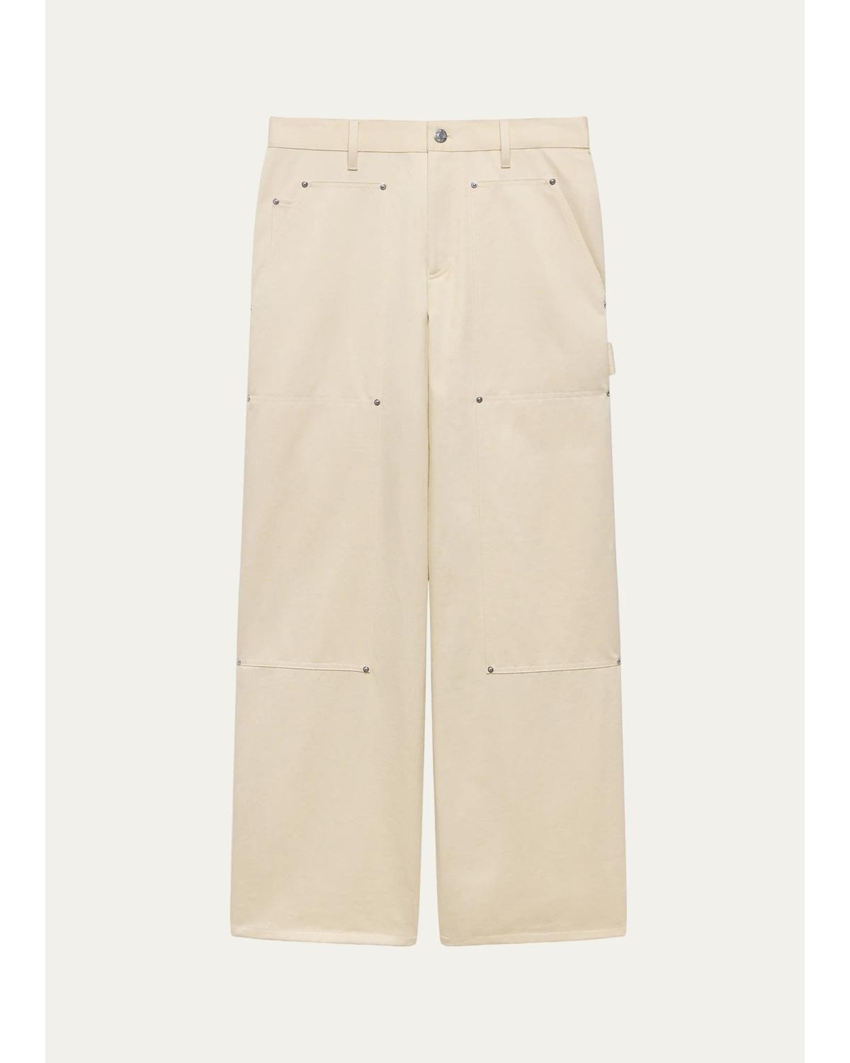 Men'S Wide-Leg Denim Carpenter Pants