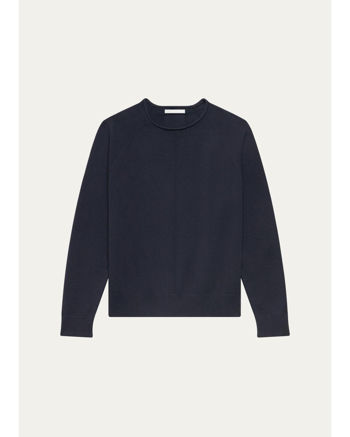 Men'S Cotton Raw-Edge Crewneck Sweater
