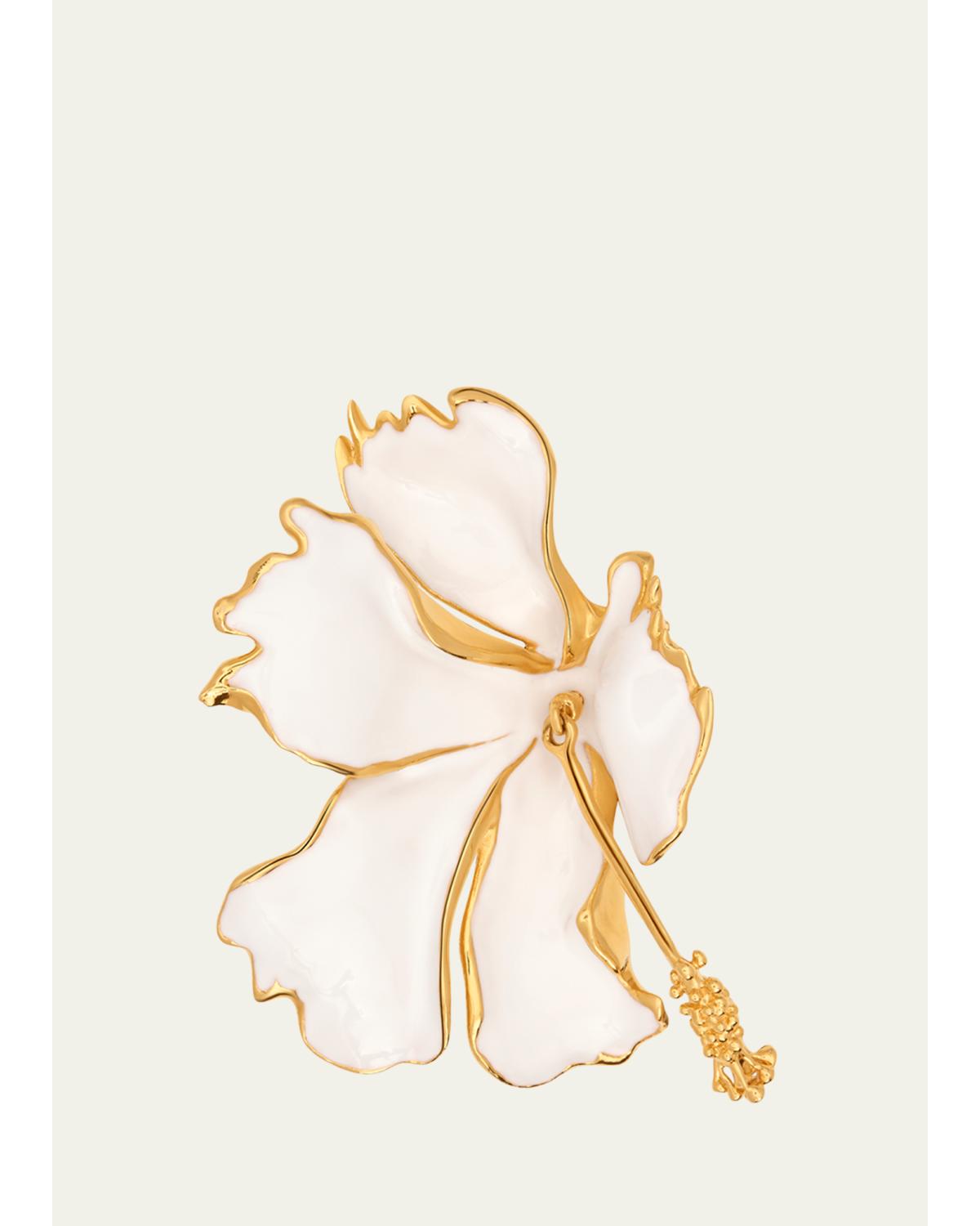 Enamel Folded Hibiscus Brooch
