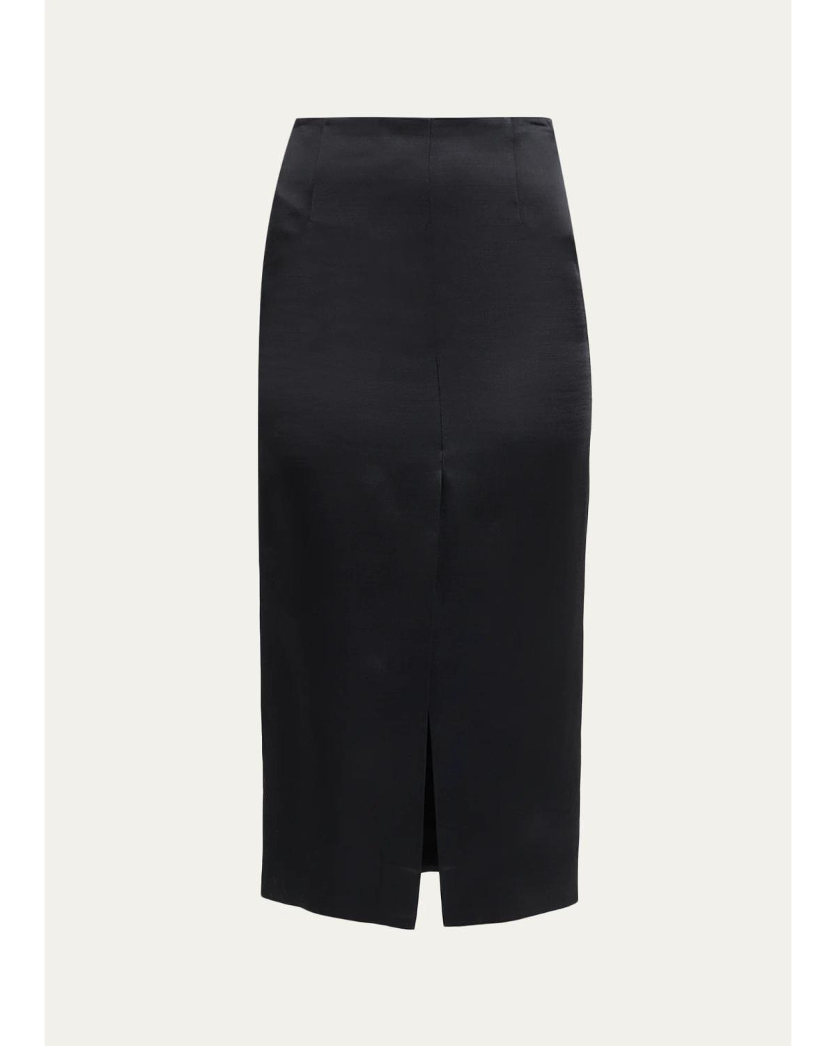 Slit Midi Pencil Skirt