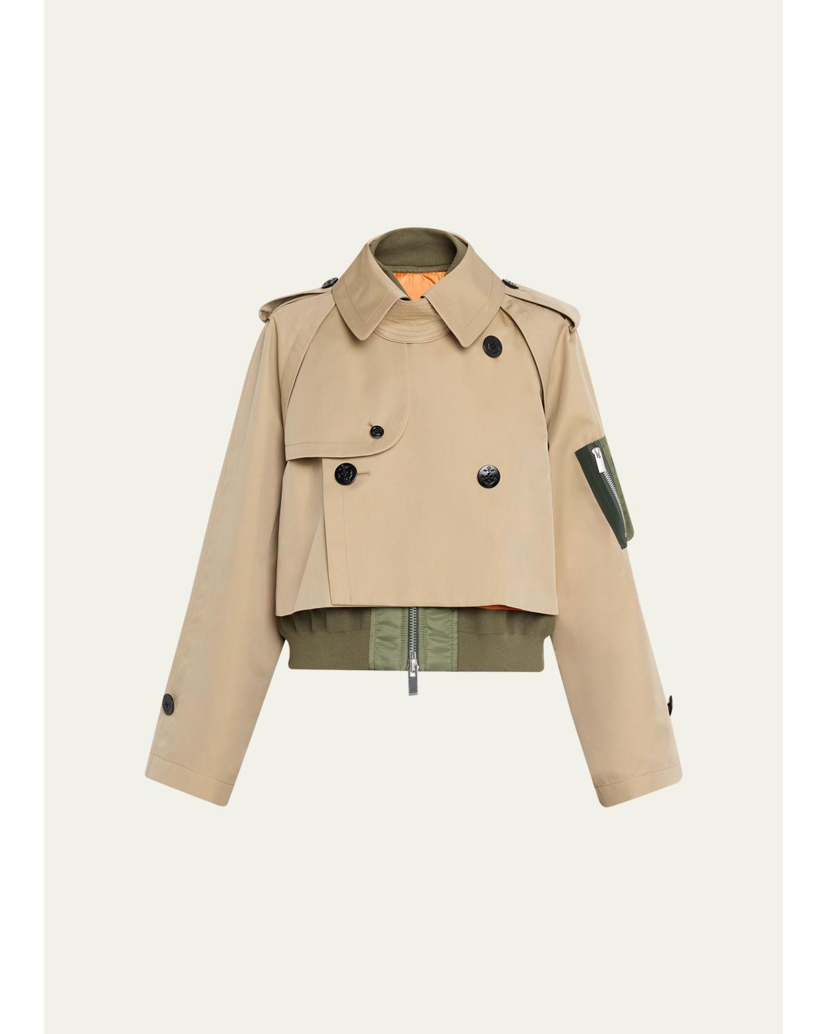 Cotton Gabardine Hybrid Short Trench Coat
