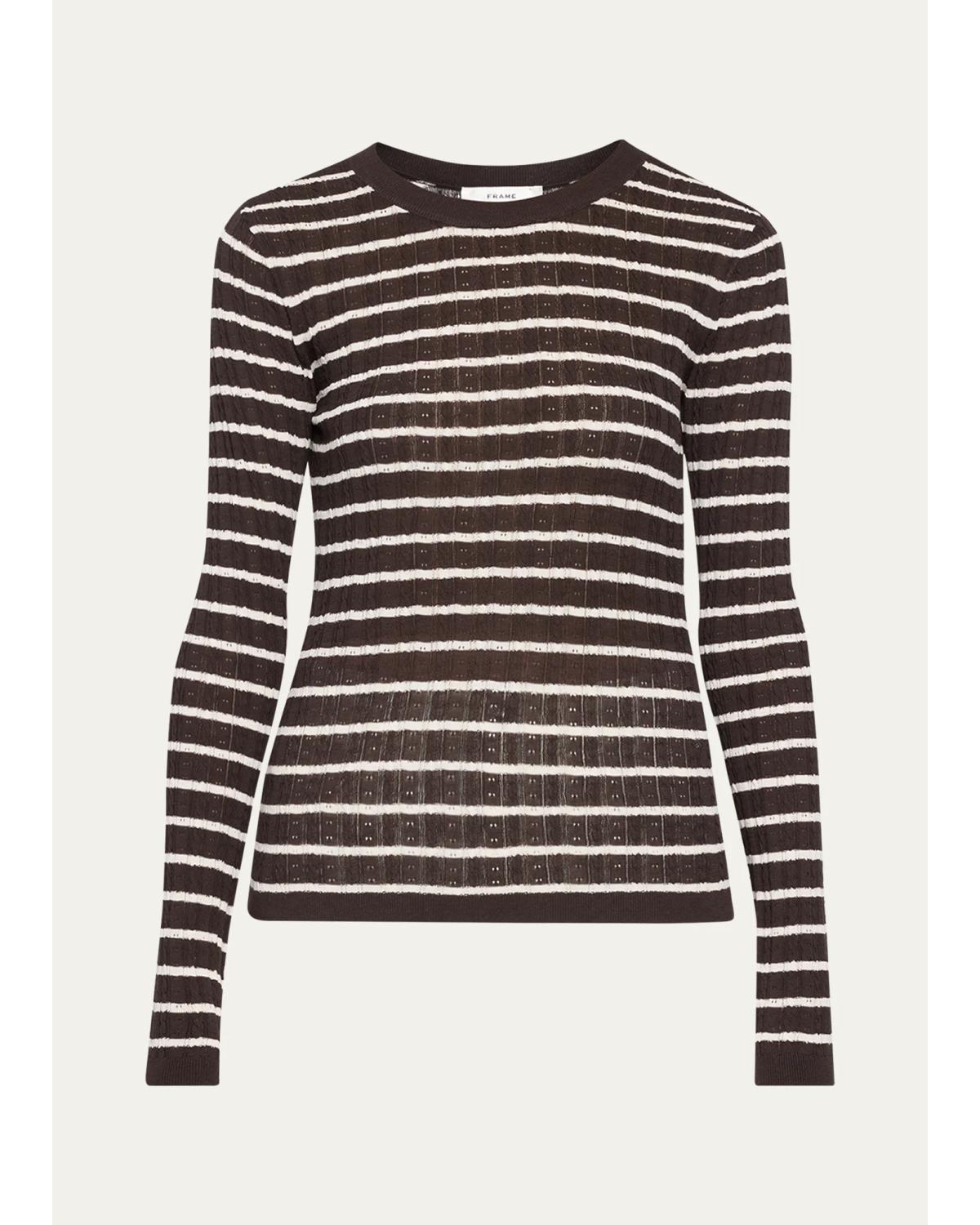 The Pointelle Striped Sweater