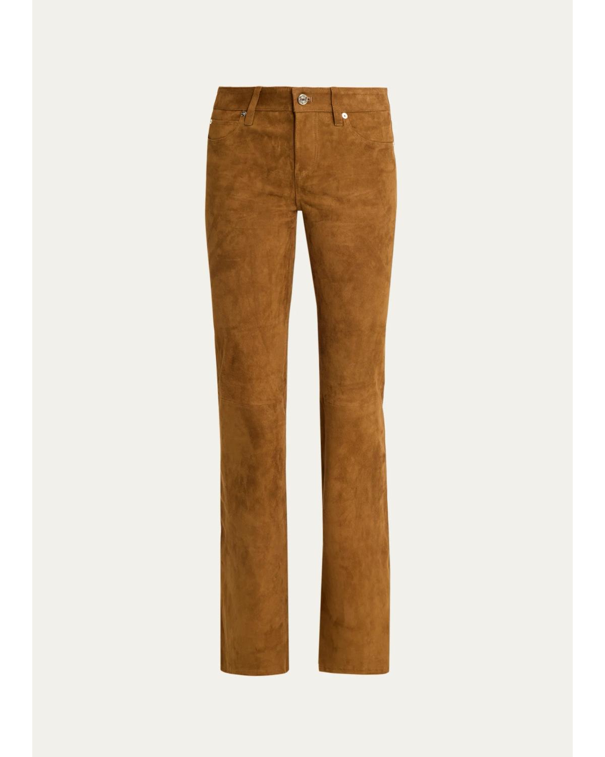 Frame The Suede Rodeo Bootcut Pants In Sand Dollar