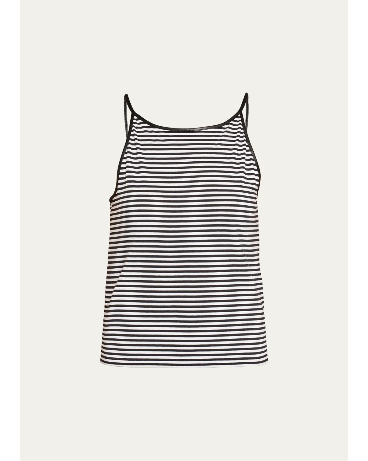 The Leather-Trim Tank Top