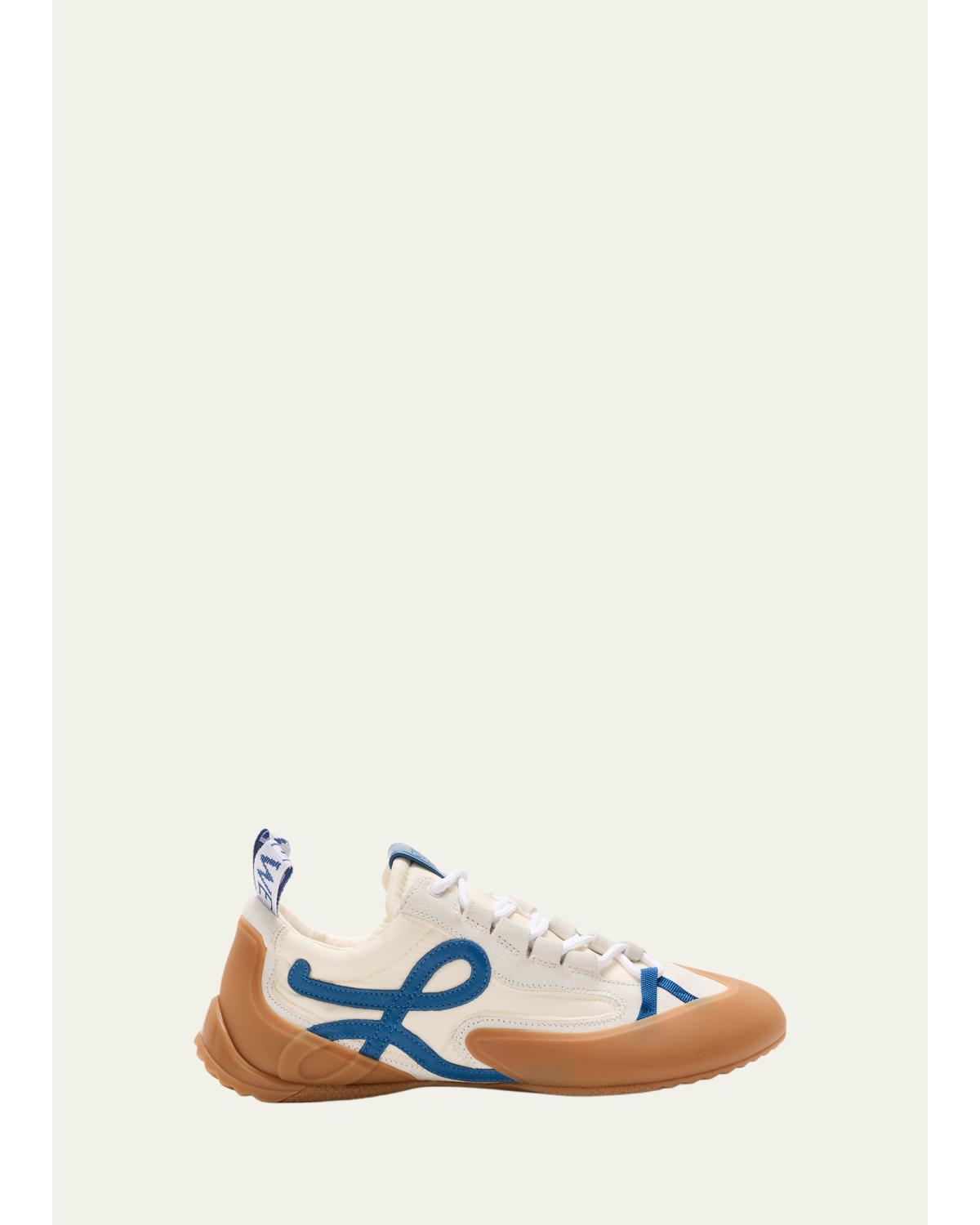 Grip Nylon And Suede Low-Top Sneakers