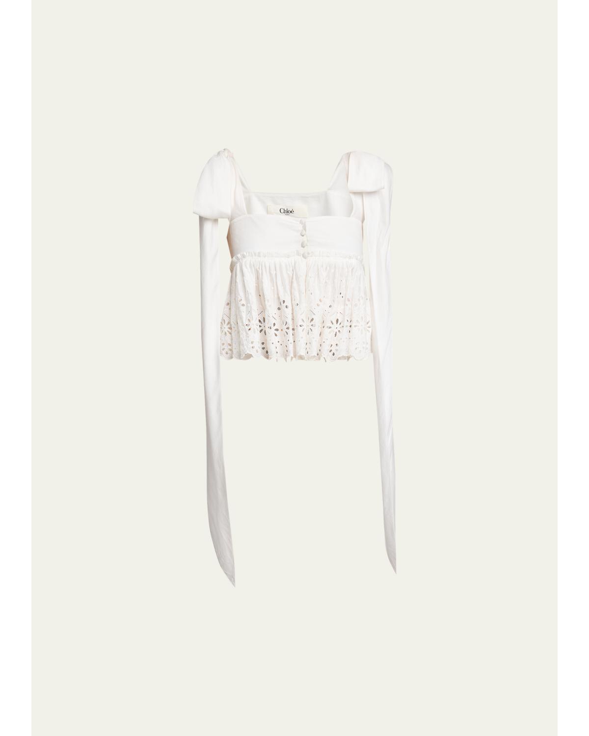 Soft Cotton Eyelet Top