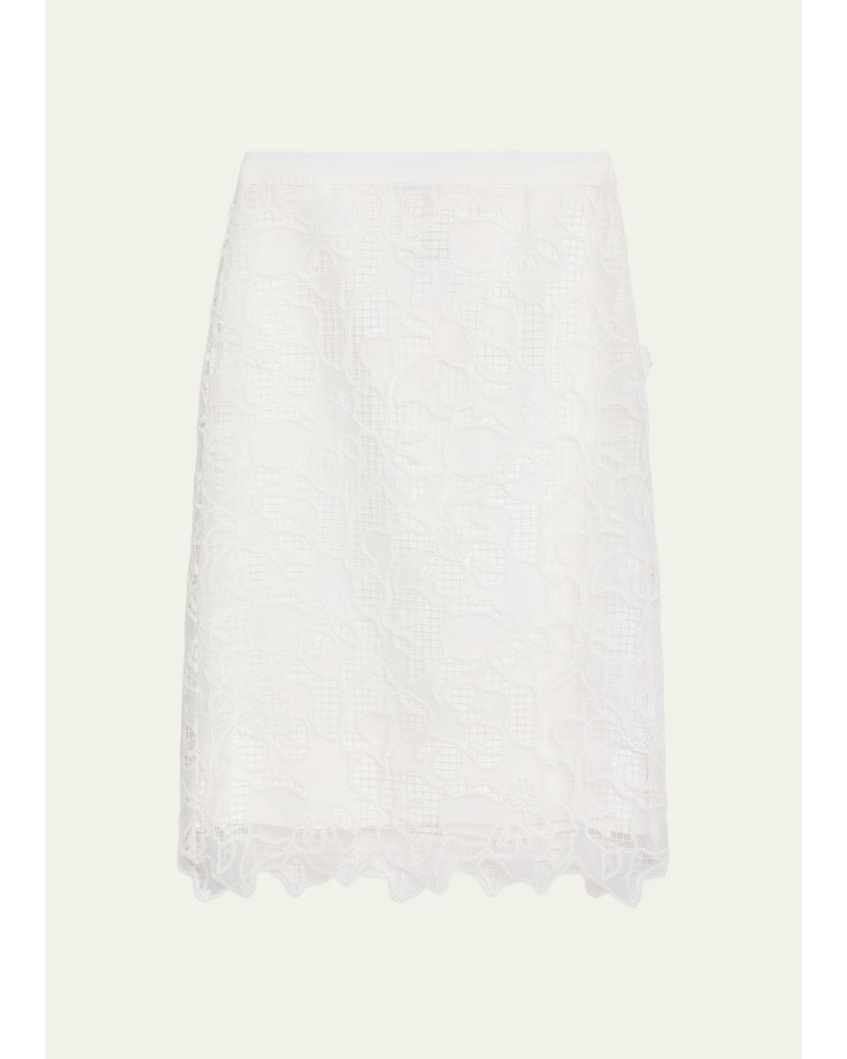 Elissa Embroidered Column Skirt