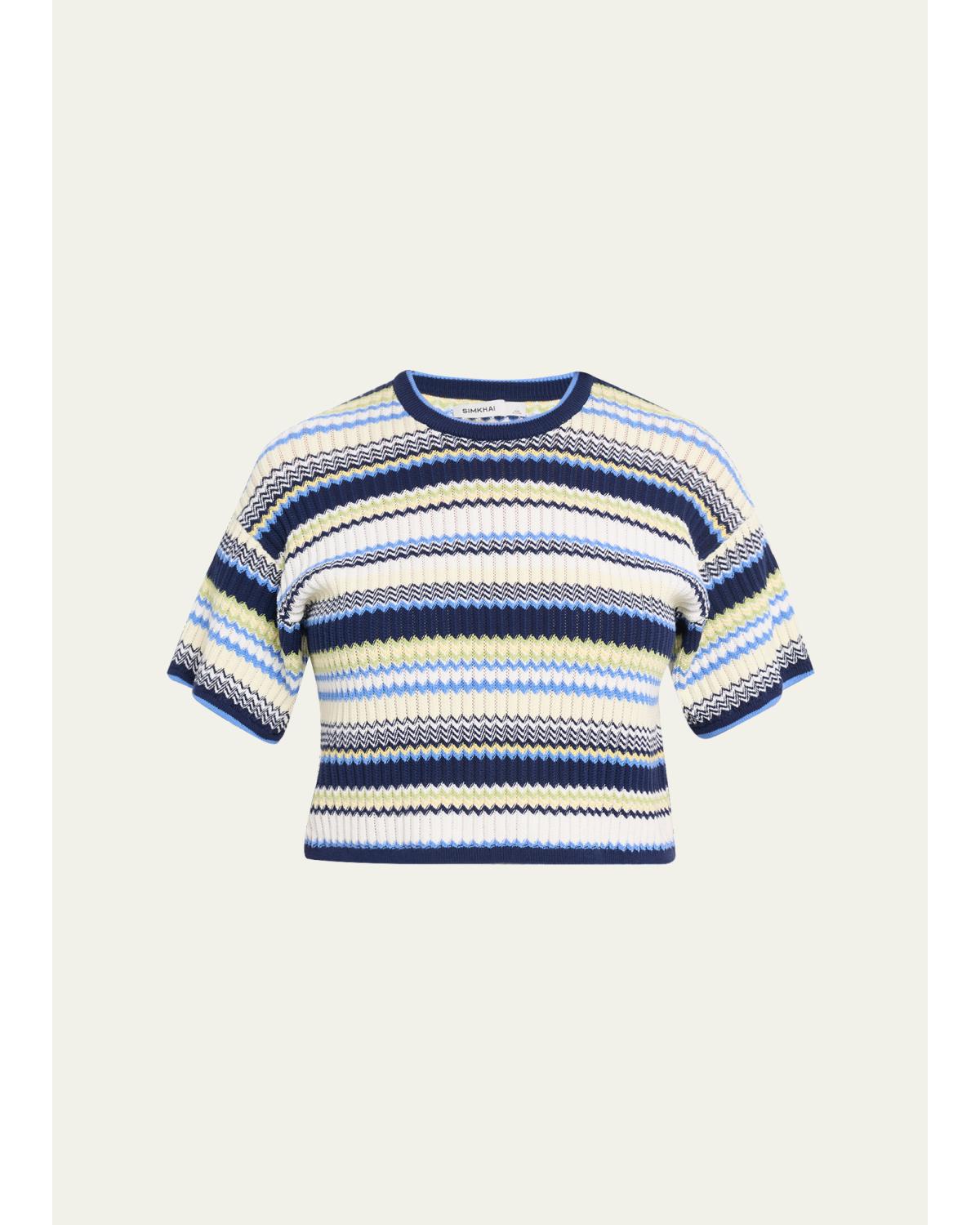 Tenley Short-Sleeve Knit Crop Top