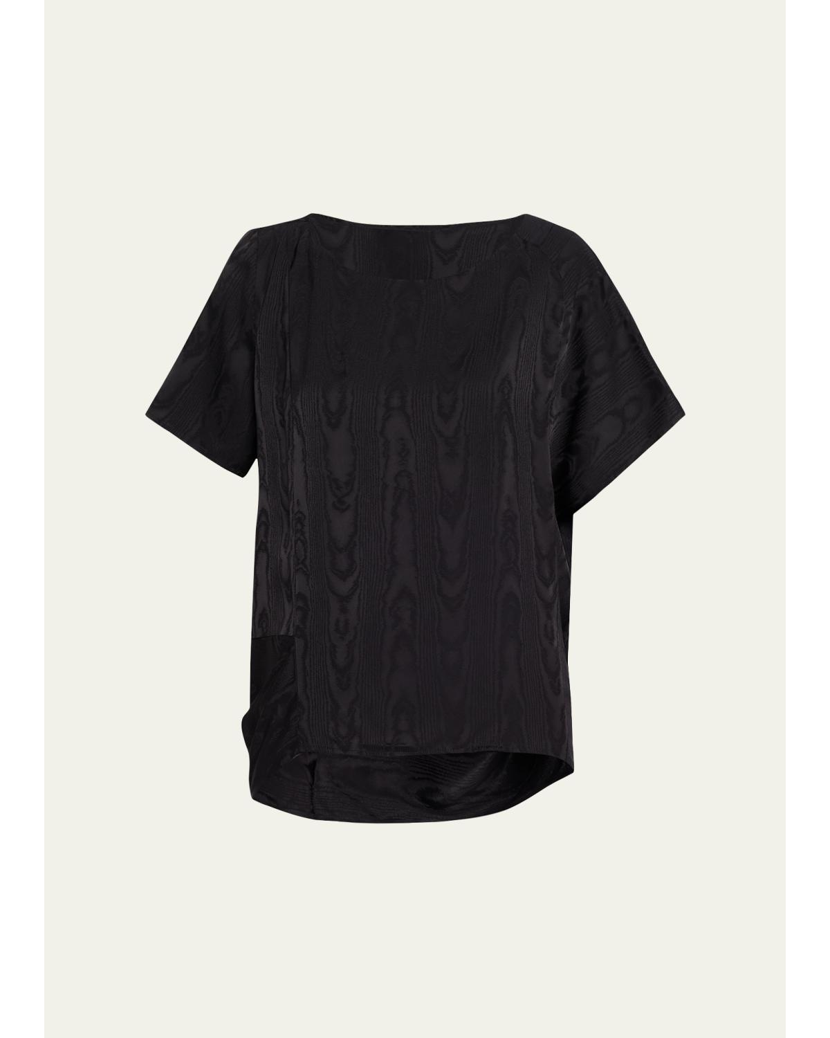 Caressa Moire Short-Sleeve Blouse