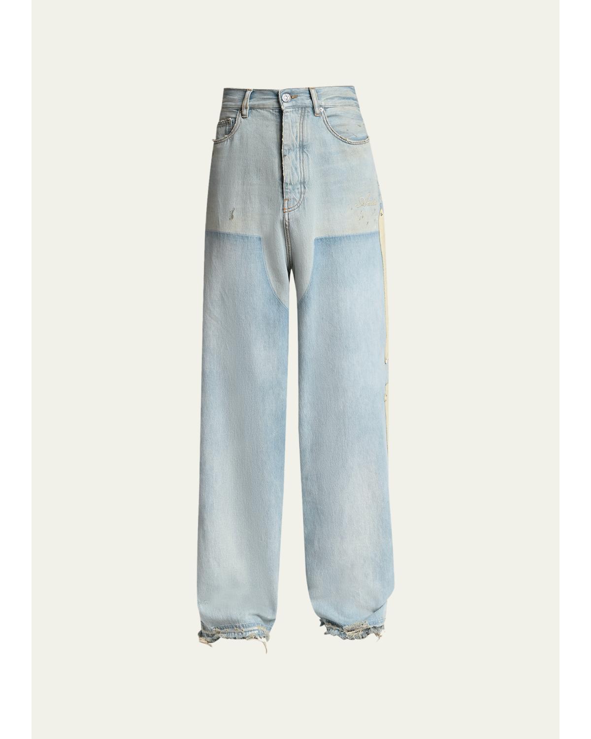 Men'S Light-Wash Denim Carpenter Jeans
