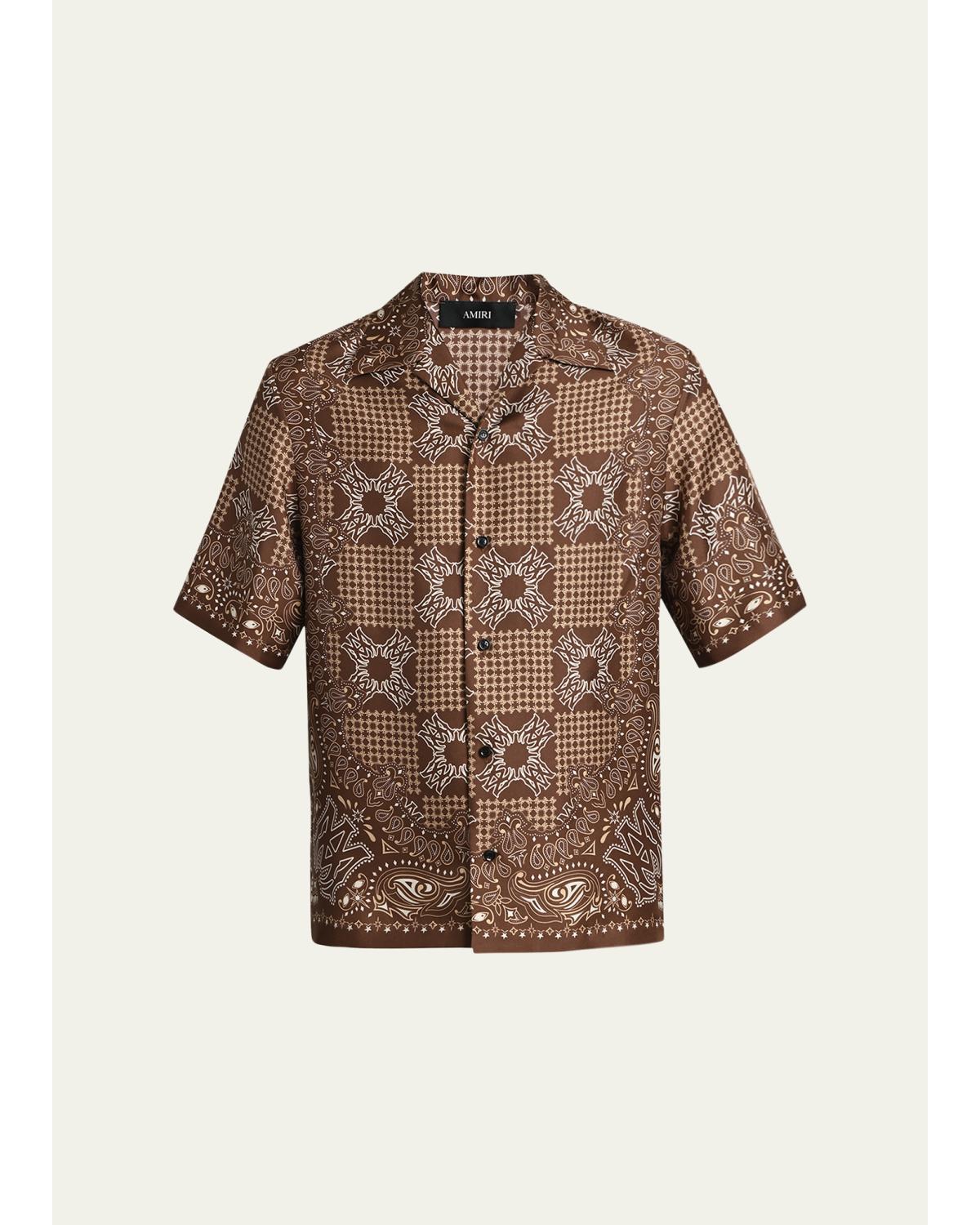 Men'S Silk Ma Quad Paisley Short-Sleeve Shirt