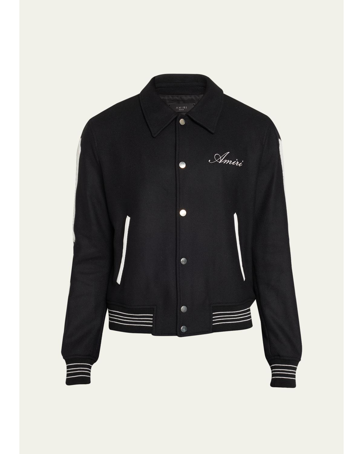 Men'S Wool Bones Snap-Front Blouson