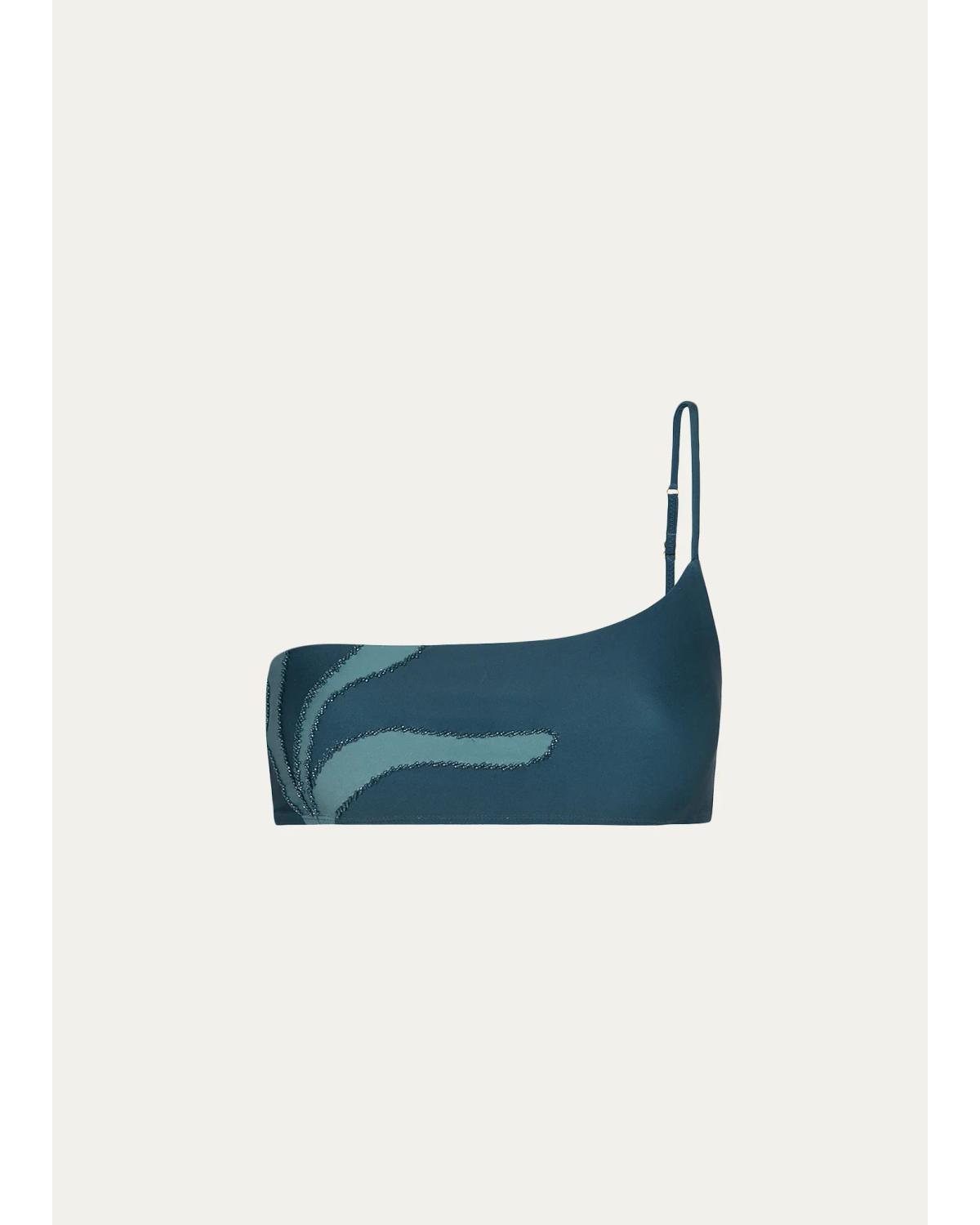 Vix Selma Ana One-shoulder Bikini Top In Blue