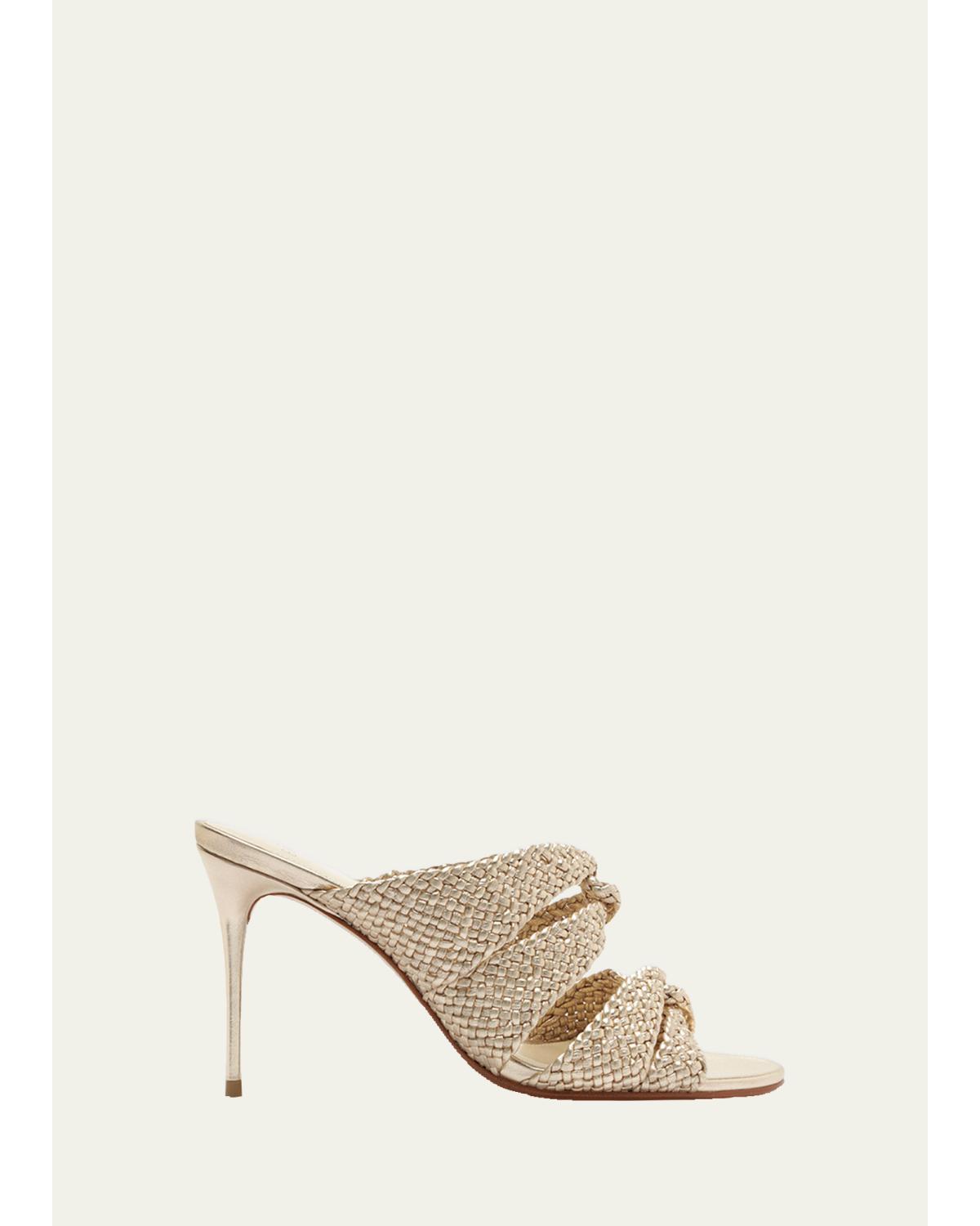 85Mm Sabrina Metallic Open-Toe Mules