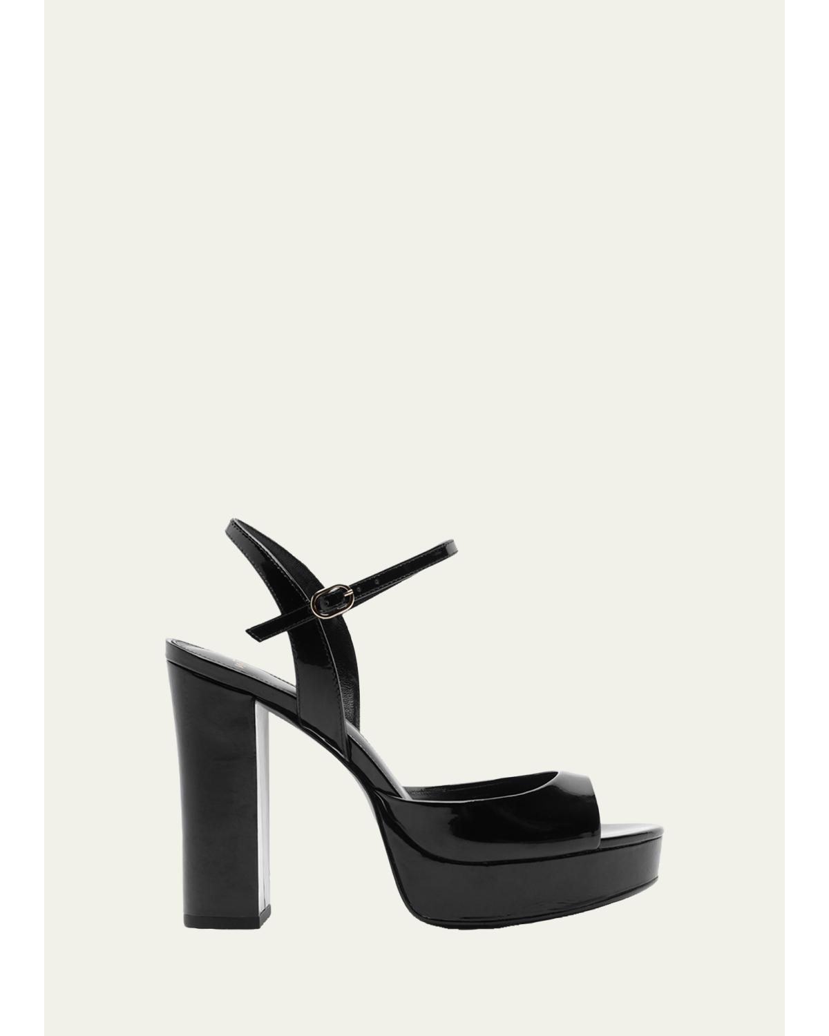 120mm Amy Patent Leather Platform Sandals