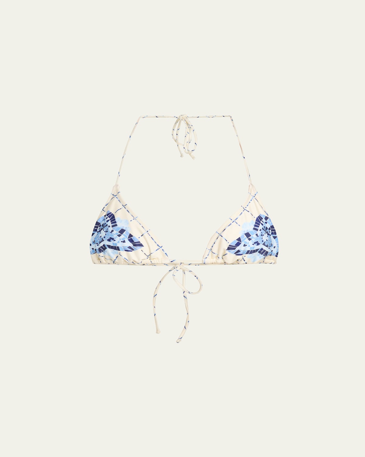 Shani Xenia Triangle Bikini Top In Blue Mosaic