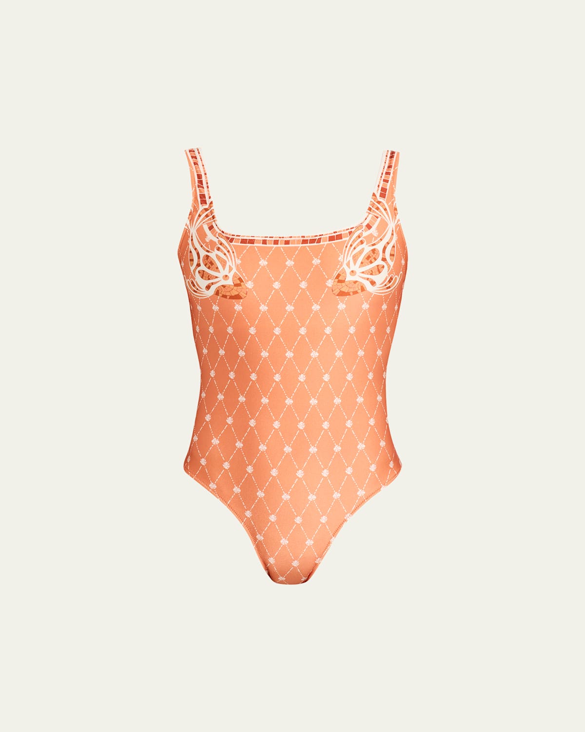 Shani Sabrina One-piece Swimsuit In Orange Mosaic