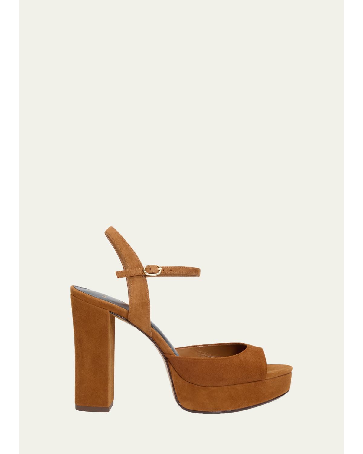 120Mm Amy Suede Platform Sandals