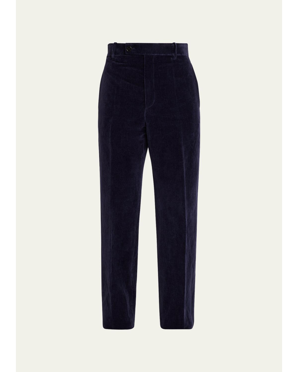 Cotton-Linen Velvet Trousers